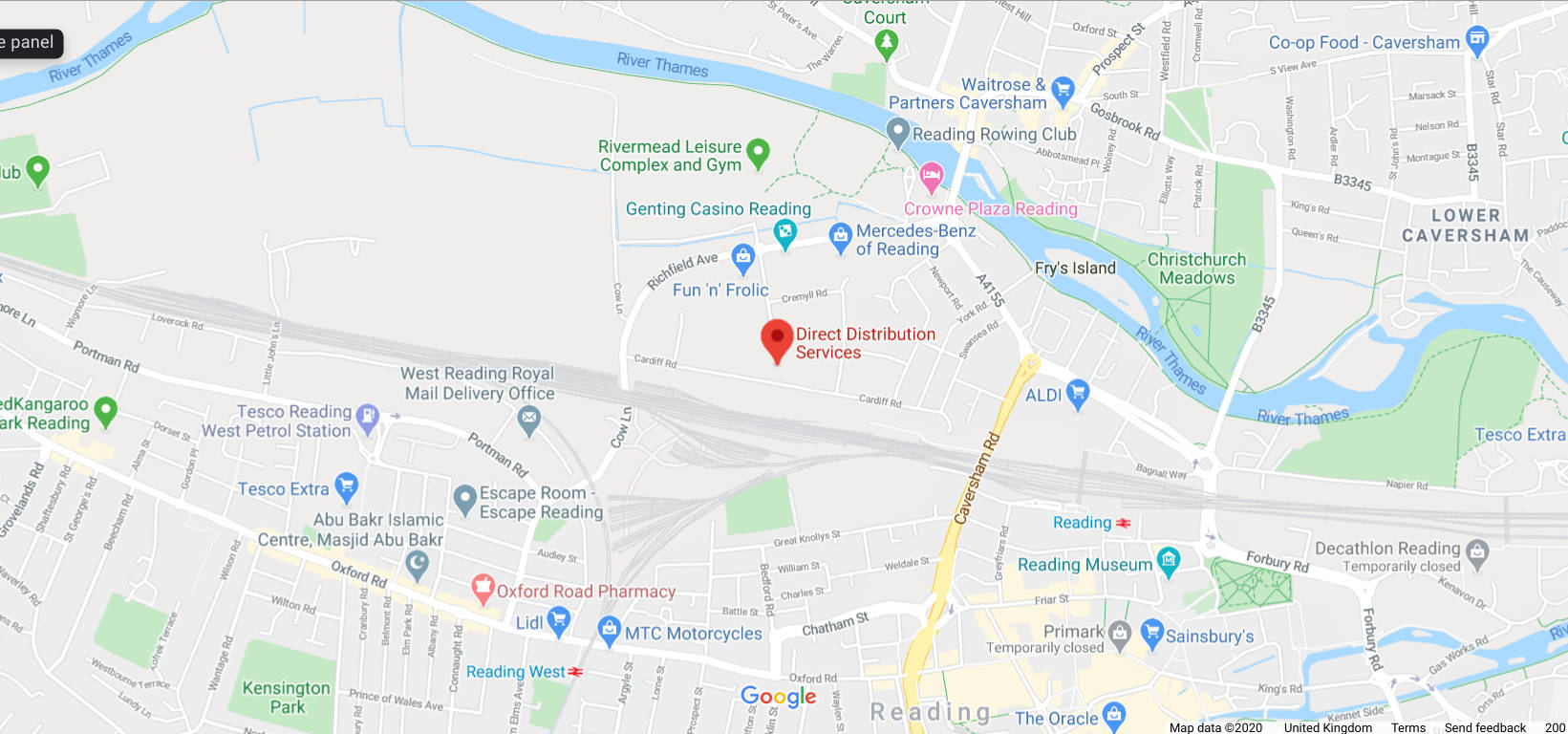 reproduction of the Google map showing our location.